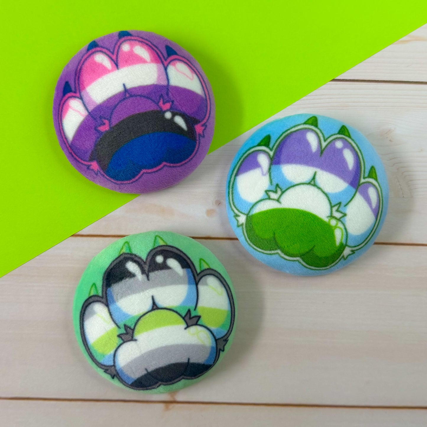 Squishy Pride Paw Pins