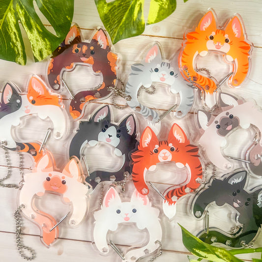 Acrylic Cat Carabiners