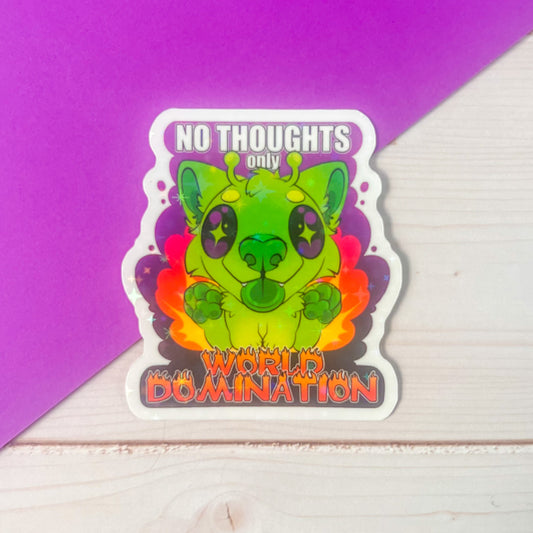 'World Domination' Holographic Sticker